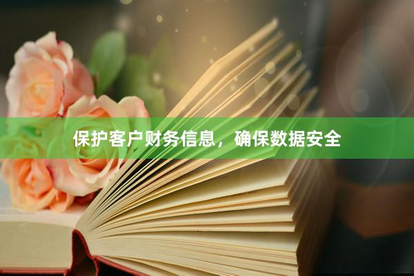 保护客户财务信息，确保数据安全